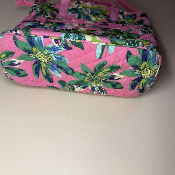 Vera Bradley Satchel Tropical Paradise Purse Handle Strap Pink & Green Floral - Picture 12 of 13